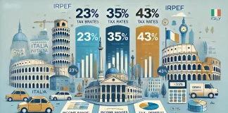 IRPEF в Италии 2025: как рассчитывается налог на доход физических лиц? Таблица налоговых ставок IRPEF в Италии 2025, сравнение налоговой шкалы с предыдущими годами