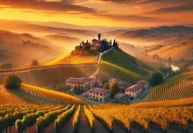 Монферрато и Ланге: средневековые замки, трюфели и вино Вид на виноградники Монферрато и Ланге с замками на фоне