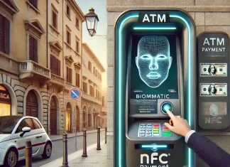 Банкоматы в Италии исчезают? Как изменятся способы снятия наличных Современный банкомат в Италии с технологией NFC и распознаванием лица