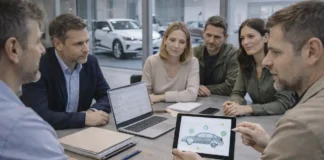 Турин, BYD и FIAT: что будет с автопромом и рабочими местами после закрытия заводов BYD в Турине: встреча с поставщиками и будущее автопрома Современная деловая сцена в Турине на фоне автомобильной темы: переговоры с поставщиками, ноутбуки и документы на столе, нейтральная атмосфера