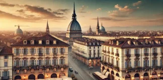 11 удивительных фактов о Турине, которые вас поразят! Панорамный вид на центр Турина с Моле Антонеллиана и историческими зданиями