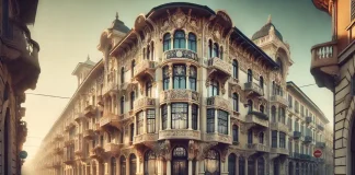 Архитектурный стиль Liberty в Турине – столица итальянского модерна? Фасад дома в стиле Liberty в Турине с витражами, коваными балконами и орнаментальными деталями