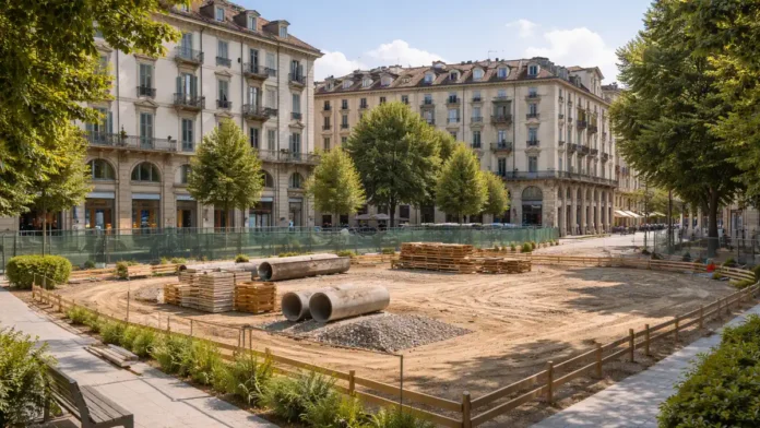 mechet-v-turine-proekt-islamskogo Проект новой мечети и исламского центра в Турине Современный городской квартал Турина в дневном свете, нейтральная архитектура и строительная площадка или визуализация здания