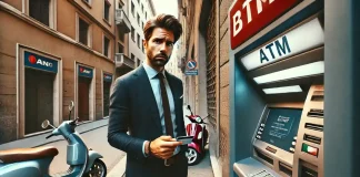 Холодный душ для клиентов банков в Италии (Bancomat Italia): снятые деньги могут потребовать вернуть Клиент банкомата возвращает наличные по требованию банка в Италии