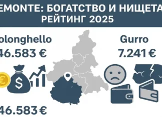 Самые богатые и бедные коммуны Пьемонта: доходы, таблицы и место Турина в 2024 году Карта Пьемонта с указанием самых богатых и бедных коммун по среднему доходу на жителя