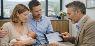 Бонус новорождённым 2025 в Италии: 1000 евро за ребёнка, условия ISEE и как подать заявку в INPS Бонус новорождённым 2025 в Италии: семья с ребёнком оформляет выплату INPS Описание: Светлый интерьер в Италии, молодая семья с новорождённым обсуждает документы и бюджет с консультантом, спокойная атмосфера