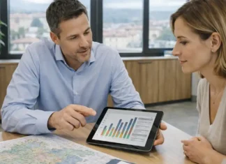 Самые богатые и бедные коммуны Пьемонта: рейтинг доходов 2025, провинции и место Турина Пьемонт 2025: богатые и бедные коммуны по доходам Деловая сцена в Пьемонте: люди обсуждают карту региона и таблицу расходов на планшете, нейтральный современный стиль, дневной свет