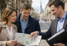 Турин — столица Пьемонта: гид для туристов и переезжающих (жизнь, работа, районы, недвижимость) Турин - столица Пьемонта: прогулка по центру и жизнь в городе Дневная городская сцена в центре Турина, ощущение спокойной европейской столицы региона, акцент на прогулку, архитектуру и практичную жизнь.