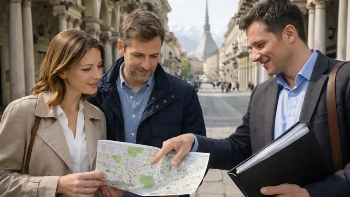 turin-stolica-pemonta-guide Турин - столица Пьемонта: прогулка по центру и жизнь в городе Дневная городская сцена в центре Турина, ощущение спокойной европейской столицы региона, акцент на прогулку, архитектуру и практичную жизнь.