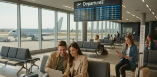 Wi-Fi в аэропортах Италии в 2025 году: как подключиться к бесплатному интернету в Турине и других городах Пассажиры используют бесплатный Wi-Fi в аэропорту Турина Caselle в Италии