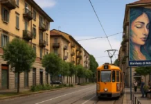 Стоит ли жить в районе Barriera di Milano в Турине? Обзор, цены, плюсы и минусы Улица района Barriera di Milano в Турине: фасады жилых домов, трамвай, уличное искусство и зелень повседневная атмосфера жизни