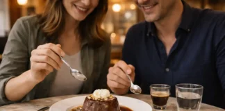 Десерт бонет (Bonet) в Турине: где попробовать и почему за лучшим едут в Кандиоло Десерт бонет в Турине на белой тарелке Классический пьемонтский bonet - шоколадный запечённый крем с амаретти и карамелью, подача в кафе Турина.