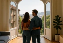 Турин самый доступный крупный город Италии в 2025 году? Цены, причины и тренды Недорогая недвижимость в Турине 2025 год, пара рассматривает квартиру