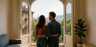 Турин самый доступный крупный город Италии в 2025 году? Цены, причины и тренды Недорогая недвижимость в Турине 2025 год, пара рассматривает квартиру