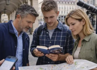 33 места скрытой науки в Италии: маршрут от Сицилии до Турина и Матеры Научный туризм в Италии: Турин и Матера Путешественники изучают маршрут “скрытой науки” в Италии на фоне современной городской среды Турина, с намеком на технологии и университетскую атмосферу.