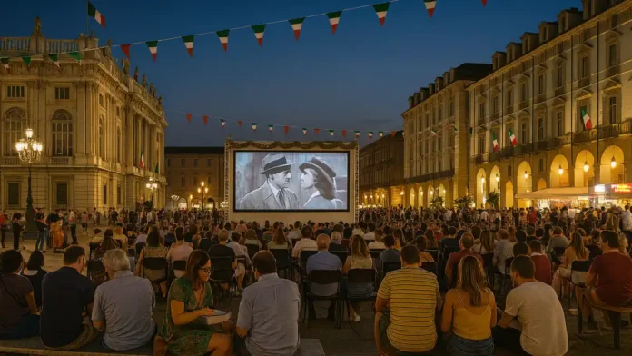 cosa-fare-torino-agosto-2025 летний культурный вечер в Турине с уличным кино и концертами