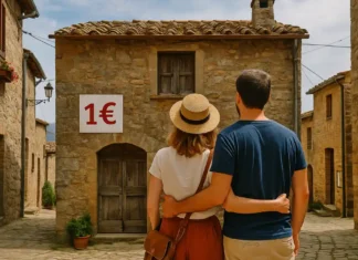 Дом за 1 евро в Италии: личный опыт американцев и скрытая правда о дешёвых домах Пара американцев стоит у старинного итальянского дома за 1 евро в маленькой деревне