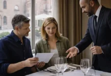 Piazza Duomo в Альба: ресторан из Пьемонта вошёл в топ-50 лучших в мире Ресторан Piazza Duomo в Альбе, Пьемонт, Италия - изысканная сервировка и тёплая атмосфера зала Премиальная фотореалистичная сцена в стиле “гастрономическое путешествие по Пьемонту”: уютный зал ресторана в Альбе, детали сервировки