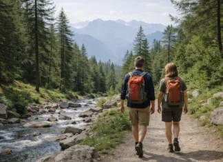 Природа Пьемонта рядом с Турином: 10 мест, где уйти от жары в горы, к озёрам и в лес Природа Пьемонта рядом с Турином: горная тропа и вид на Альпы Летний маршрут в горах Пьемонта недалеко от Турина: тропа, хвойный лес, дальняя панорама Альп