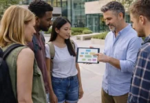 Пекинский университет в Турине: кампус Beida, что известно и как это может изменить учебу в Италии Пекинский университет Beida в Турине - кампус и студенты Современное учебное пространство в Турине, студенты и преподаватель обсуждают программу, атмосфера международного кампуса