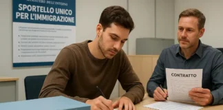 Легализация и работа мигрантов в Италии в 2026-2028: что стоит за Decreto Flussi и как это повлияет на рынок труда Мигранты на итальянском рынке труда новый Decreto Flussi 2026–2028 Группа людей разных национальностей, работающих в Италии, с фоном в виде флага страны и строительных площадок, символизирующих рынок труда.