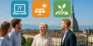 Востребованные профессии в Италии до 2030 года: что изучать и где искать работу Востребованные профессии в Италии до 2030 и где учиться Коллаж офисных и производственных профессий в Италии, символы IT, зелёной энергетики и агросектора