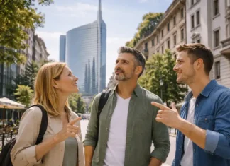 Самые высокие небоскребы Италии и мира: топ-10, высоты и где смотреть Самые высокие небоскребы Италии и мира - панорама города и современная высотка городская панорама в Италии с современной высоткой на переднем плане и узнаваемой архитектурой на горизонте, дневной свет