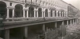 История Via Roma в Турине от плана метро к подземному паркингу Строительство тоннеля под Via Roma в Турине, 1930-е годы строительства тоннеля под Via Roma в Турине в 1936 году.