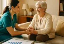 Зарплата баданте в Турине и Пьемонте 2025: сколько реально зарабатывают сиделки Зарплата баданте в Турине и Пьемонте в 2025 году Сиделка (badante) с пожилой женщиной в Турине, иллюстрация зарплаты 2025