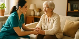 Зарплата баданте в Турине и Пьемонте 2025: сколько реально зарабатывают сиделки Зарплата баданте в Турине и Пьемонте в 2025 году Сиделка (badante) с пожилой женщиной в Турине, иллюстрация зарплаты 2025