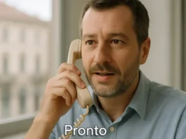 Почему итальянцы говорят «pronto» и как отвечать по телефону Итальянец отвечает «Pronto» у старого телефонного аппарата на фоне города, редакционный стиль