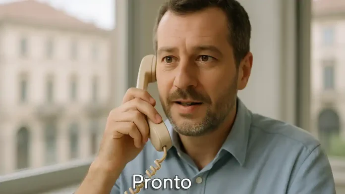 Почему итальянцы говорят «pronto» и как отвечать по телефону Итальянец отвечает «Pronto» у старого телефонного аппарата на фоне города, редакционный стиль