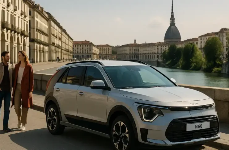 Kia Niro HEV GPL на улицах Турина - гибрид без розетки, экономия в городе, схема Scelta Kia и замена через 3 года