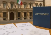 Военная служба в Италии в 2025: приостановлена, но может быть восстановлена. Что говорят Конституция и законы Военная служба в Италии 2025 призыв, мобилизация, резервы Редакционный кадр с флагом Италии у здания Сената, с подписью «Art. 52 • Art. 78» на папке документов