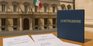 Военная служба в Италии в 2025: приостановлена, но может быть восстановлена. Что говорят Конституция и законы Военная служба в Италии 2025 призыв, мобилизация, резервы Редакционный кадр с флагом Италии у здания Сената, с подписью «Art. 52 • Art. 78» на папке документов