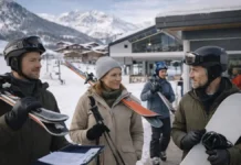 Бардонеккья — горнолыжный курорт рядом с Турином: как добраться, что посмотреть, куда сходить и где искать гидов Бардонеккья - горнолыжный курорт рядом с Турином: поездка на выходные Зимняя атмосфера Бардонеккьи в Пьемонте: туристы в нейтральной одежде идут к подъемнику, на заднем плане заснеженные Альпы