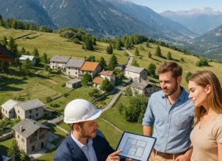 Горная flat tax в Италии: спасёт ли налоговая революция вымирающие деревни Пьемонта Горная flat tax и вымирающие деревни Пьемонта - налоговая реформа для жителей гор ИталииОписание: Небольшая горная деревня Пьемонта с каменными домами и заснеженными вершинами на горизонте, внизу видна дорога и несколько жилых домов с вечерним тёплым светом в окнах