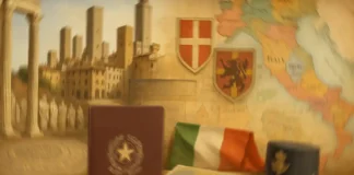 Плюральные итальянские идентичности до объединения страны: как рождалось чувство Италии Исторические идентичности Италии до объединения коллаж античности, Средневековья и Рисорджименто Фотореалистичный коллаж трёх эпох — античность, средневековые города и эпоха Рисорджименто. Чистый свет, исторический стиль, без лиц.