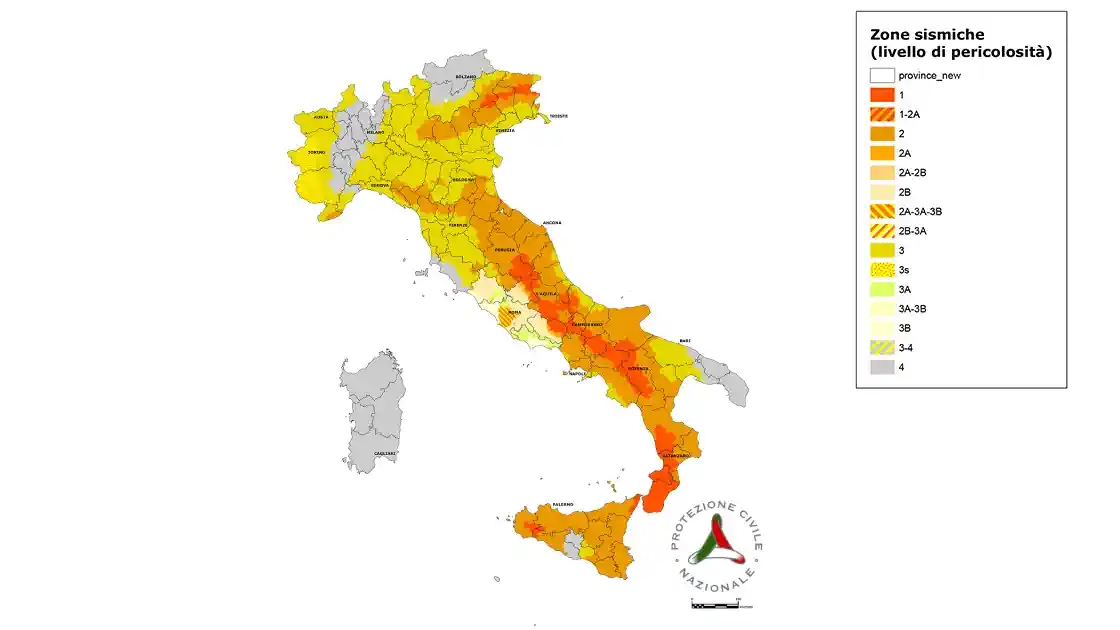 Карта сейсмических зон Италии: какие регионы в группе риска