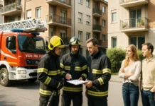 Взрыв в Италии: почему происходят трагедии и как русскоязычным понимать реальные риски Взрыв в Италии – пожарные и жильцы возле жилого дома после происшествия изображение итальянского жилого квартала после ЧП, пожарные и техника работают возле дома, жильцы стоят на безопасном расстоянии, нет жести, только рабочая сцена ликвидации последствий.