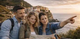 Чинкве-Терре (Cinque Terre): полный гид по национальному парку, деревням и тропам 2026 Чинкве-Терре 2026 - национальный парк и пять деревень на побережье ЛигурииПанорамный вид на побережье Чинкве-Терре с террасами виноградников, морем и прогулочной тропой, атмосфера путешествия без толпы