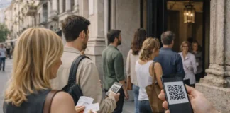 Музеи Турина за 1 евро на Феррагосто: живой справочник 2025-2026 Музеи Турина за 1 евро на Феррагосто: MAO и культурный день в центре Турина Летний день в Турине у входа в музей, атмосфера культурного праздника, люди заходят спокойно