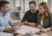 Superbonus в Италии: правила, новости и разбор по делу (обновляется в 2026) Superbonus в Италии 2026 Консультация по ремонту и бонусам в Италии, нейтральный современный интерьер, атмосфера спокойного делового обсуждения