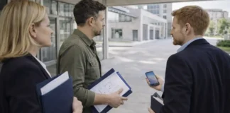 Турин меняет «адрес миграции»: станет легче или очереди просто переедут? Иммиграционый офис в Турине переезд в Santo Volto кадр Турина: вход в комплекс Santo Volto и люди с папками документов, без видимых надписей и логотипов.