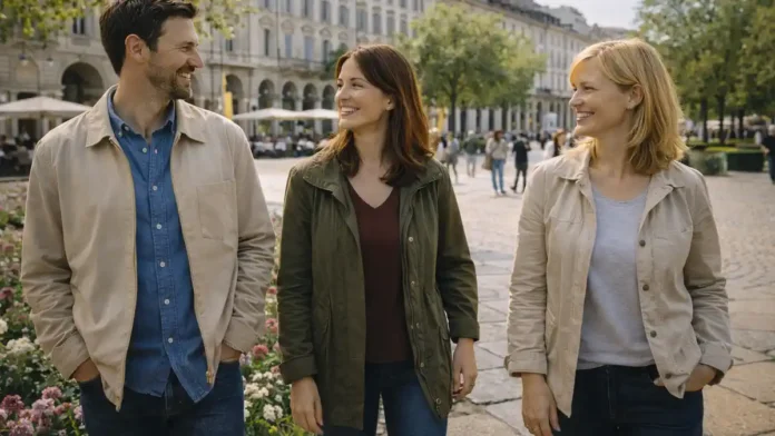 turin-v-mae Турин в мае - весенний центр, люди на прогулке и атмосфера праздника Майский Турин в мягком дневном свете: тёплая весна, зелёные деревья, уличные кафе с террасами, люди гуляют в лёгких куртках. Узнаваемая городская атмосфера центра без акцента на конкретные вывески и без читаемых надписей. Кадр “живой”, туристически привлекательный, но без открыток и пафоса.