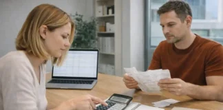 Налоговая служба Италии (Agenzia delle Entrate): функции, услуги, контакты Agenzia delle Entrate в Турине - налоговая служба Италии, документы и налоги Реалистичная сцена у входа в государственный офис в Турине: мужчина и женщина 30–45 лет с папкой документов обсуждают порядок действий со специалистом у стойки, без текстов и логотипов, дневной свет, деловая атмосфера.