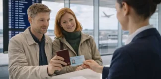 Поездки из Италии с ричевутой и готовым ВНЖ: как не застрять на границе Поездка из Италии с ричевутой и видом на жительство проверка документов в аэропорту Путешественник в аэропорту Италии проверяет паспорт и карту вида на жительство перед вылетом, рядом лежит ричевута и билет, на табло видны рейсы по Европе