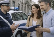 Полиция в Италии: виды, полномочия, телефоны и что делать при проверке документов Полиция в Италии: виды и куда обращаться Италия, городская улица днем, спокойная сцена: муниципальный полицейский и пара 30-45 лет уточняют порядок действий рядом с служебным автомобилем