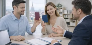 Стаж в Италии и стаж в другой стране: как суммируют для пенсии и когда это работает Стаж в Италии и другой стране для пенсии Пара в офисе показывает документы из разных стран, консультант объясняет суммирование стажа