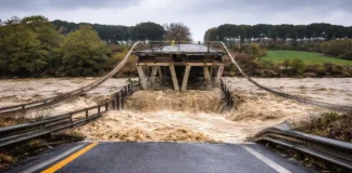 В Италии обрушился мост и наводнение: эвакуации в Молизе и сбои транспорта обрушение моста в Молизе Италия после сильных дождей и наводнения